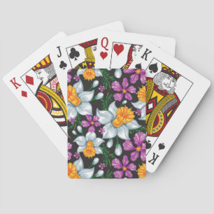 Elegance pattern with narcissus flowers 2 playing cards