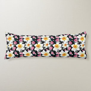 Elegance pattern with narcissus flowers body cushion