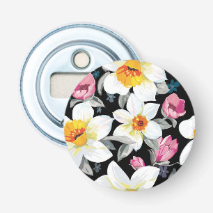 Elegance pattern with narcissus flowers bottle opener