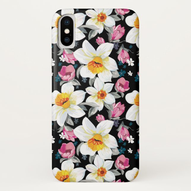 Elegance pattern with narcissus flowers Case-Mate iPhone case (Back)