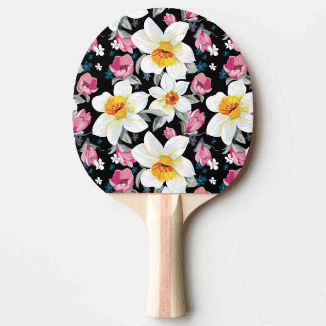 Elegance pattern with narcissus flowers ping pong paddle (Front)