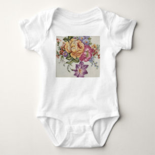Elegance: Porcelain-Inspired T-Shirt Baby BodySuit