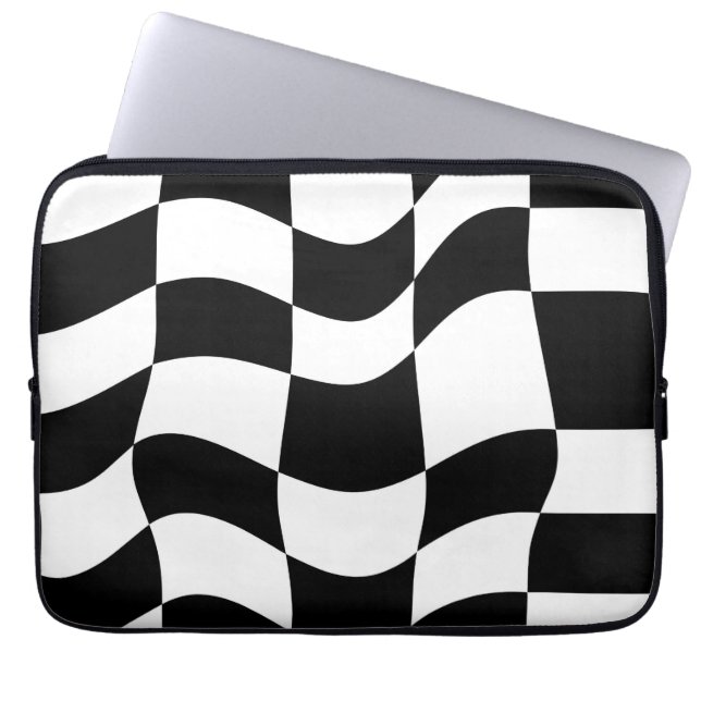 Elegance Redefined: Lined Patterned Abstract Laptop Sleeve (Front)