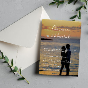 Elegance Romantic Overlay Photo Wedding  Invitation