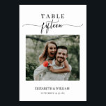 Elegance Script Photo Wedding Table No Fifteen Number<br><div class="desc">Modern and elegant design printed Elegance Script Modern Photo Wedding Table Number Fifteen Table Tent Card that can be customised with your text and add each table number card to your cart, one by one. Please click the "Customise it" button and use our design tool to modify this template. Check...</div>