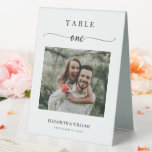 Elegance Script Photo Wedding Table Number One<br><div class="desc">Modern and elegant design printed Elegance Script Modern Photo Wedding Table Number One Table Tent Sign that can be customised with your text and add each table number card to your cart, one by one. Please click the "Customise it" button and use our design tool to modify this template. Check...</div>