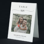 Elegance Script Photo Wedding Table Number Six<br><div class="desc">Modern and elegant design printed Elegance Script Modern Photo Wedding Table Number Six Table Tent Sign that can be customised with your text and add each table number card to your cart, one by one. Please click the "Customise it" button and use our design tool to modify this template. Check...</div>