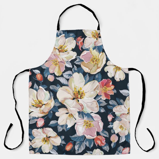 Elegance seamless pattern with blossoming apple tr apron (Front)