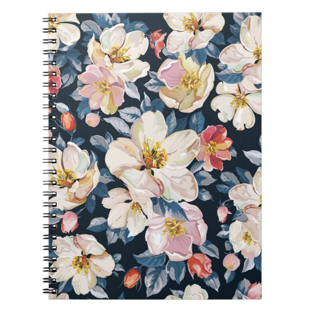 Elegance seamless pattern with blossoming apple tr notebook (Front)