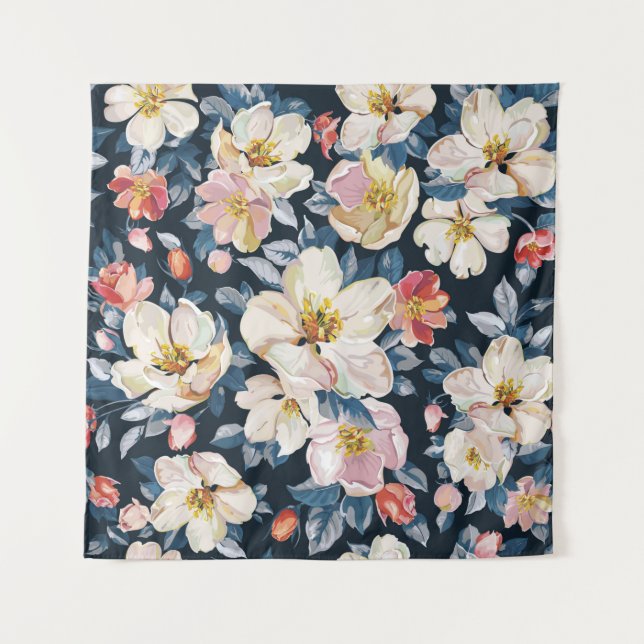 Elegance seamless pattern with blossoming apple tr tapestry (Front)