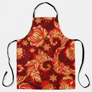elegance seamless pattern with ethnic flowers, vin apron