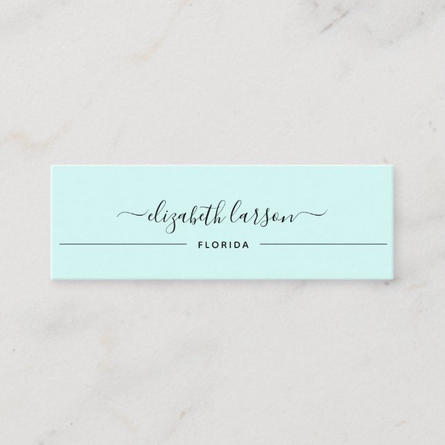 Elegance Simple Light Green Earring Collection Calling Card (Front)