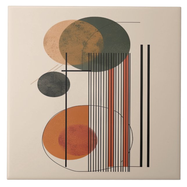Elegance Simplicity Mid-Century Geometric Mastery Tile (Front)