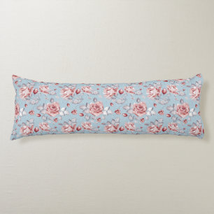 Elegance wallpaper pattern of pink roses 2 body cushion