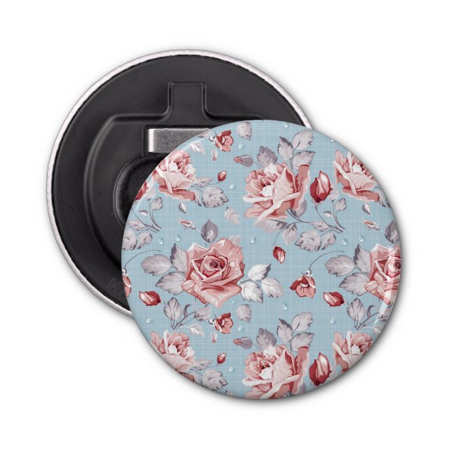 Elegance wallpaper pattern of pink roses 2 bottle opener (Front)