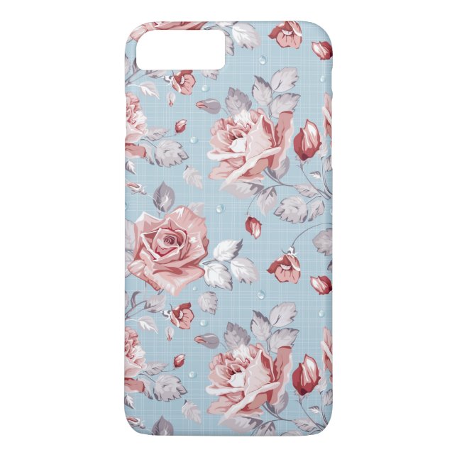 Elegance wallpaper pattern of pink roses 2 Case-Mate iPhone case (Back)