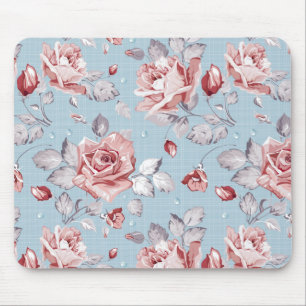 Elegance wallpaper pattern of pink roses 2 mouse mat