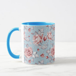 Elegance wallpaper pattern of pink roses 2 mug