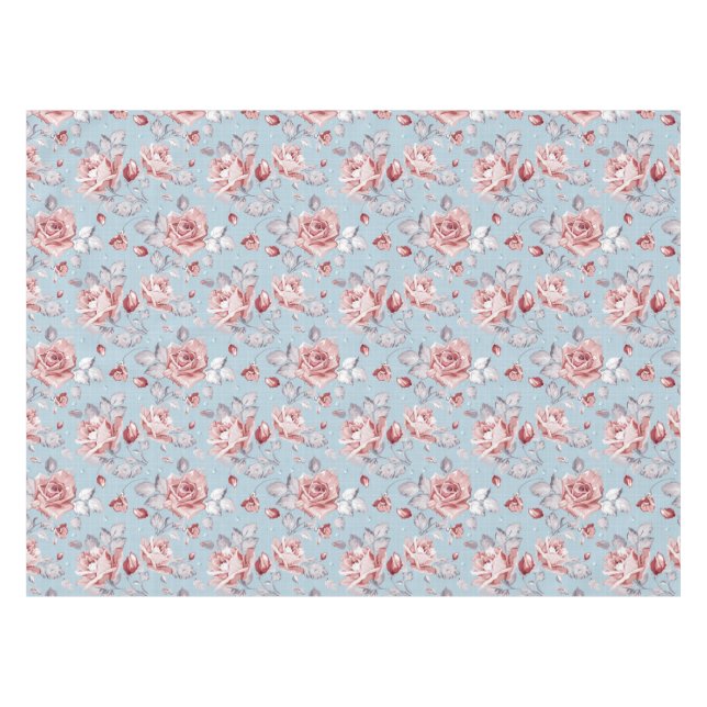 Elegance wallpaper pattern of pink roses 2 tablecloth (Front (Horizontal))