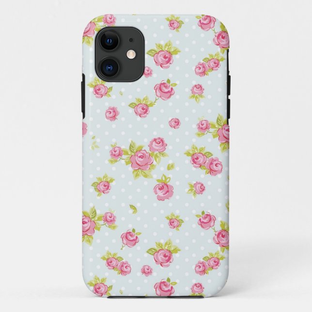 Elegance wallpaper pattern of pink roses 4 Case-Mate iPhone case (Back)