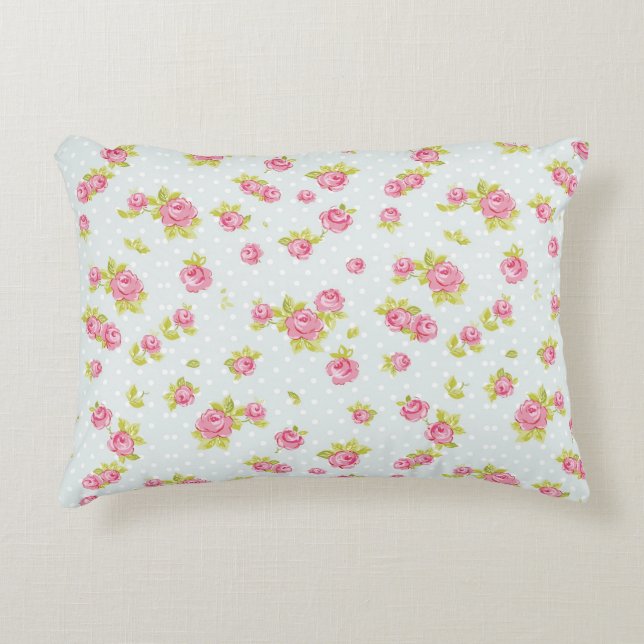 Elegance wallpaper pattern of pink roses 4 decorative cushion (Front)