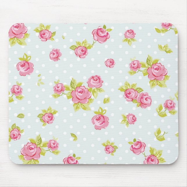 Elegance wallpaper pattern of pink roses 4 mouse mat (Front)