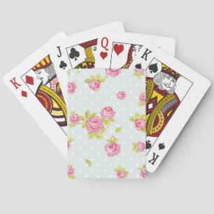 Elegance wallpaper pattern of pink roses 4 playing cards