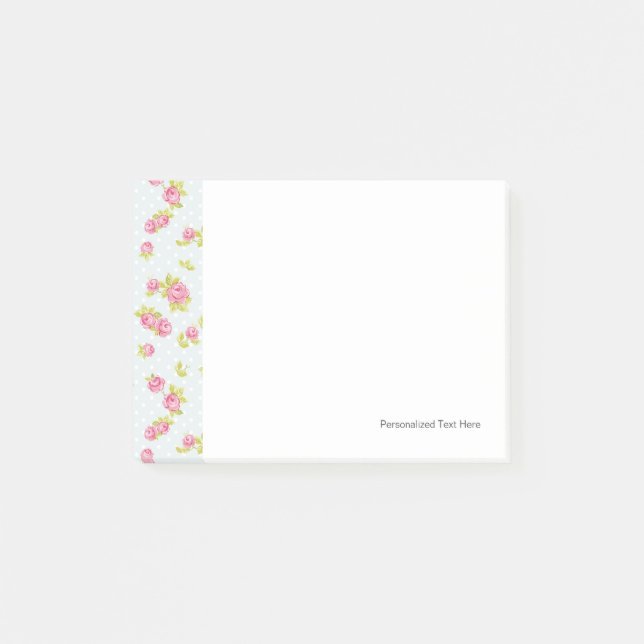 Elegance wallpaper pattern of pink roses 4 post-it notes (Front)