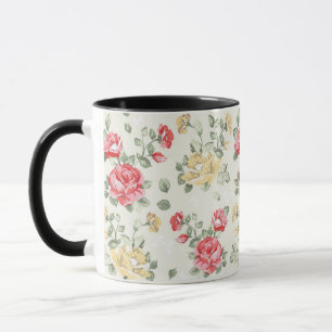 Elegance wallpaper pattern of pink roses mug