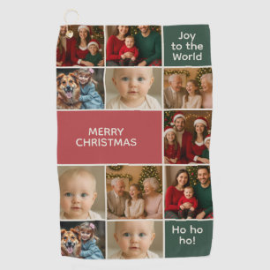 elegance xmas pastel images collage Christmas Golf Towel