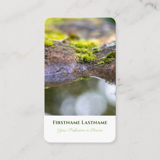 Elegant 100% natural organic green garden pond business card (Front)