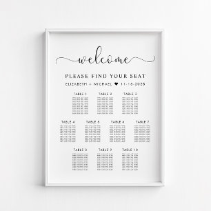 Elegant 10 Table Wedding Seating Chart