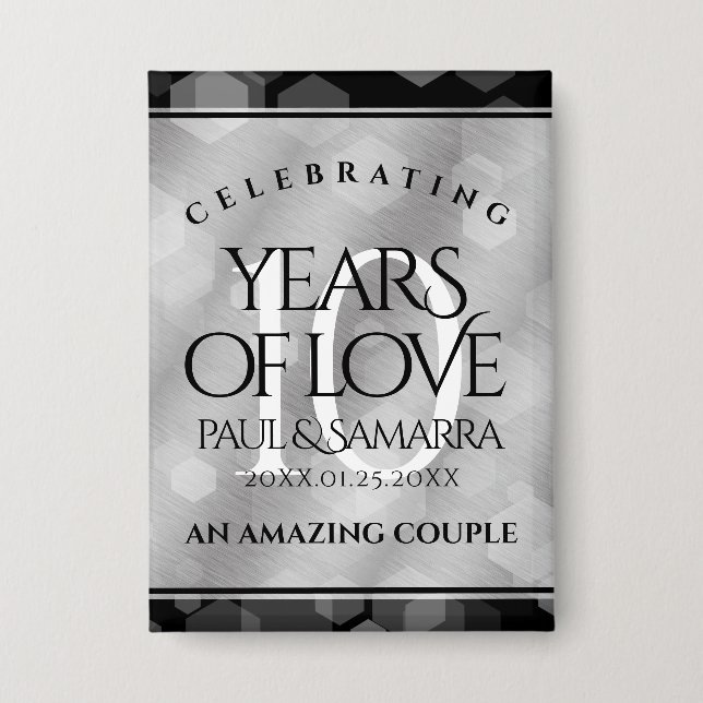 Elegant 10th Tin Wedding Anniversary Celebration (Front)