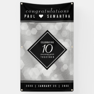 Elegant 10th Tin Wedding Anniversary Celebration Banner