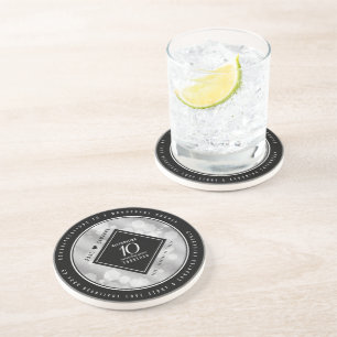 Elegant 10th Tin Wedding Anniversary Celebration Coaster