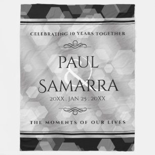 Elegant 10th Tin Wedding Anniversary Celebration Fleece Blanket