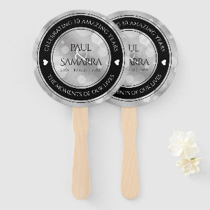 Elegant 10th Tin Wedding Anniversary Celebration Hand Fan