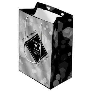 Elegant 10th Tin Wedding Anniversary Celebration Medium Gift Bag