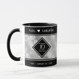 Elegant 10th Tin Wedding Anniversary Celebration Mug