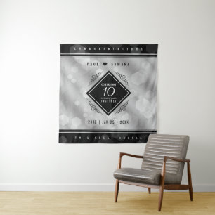 Elegant 10th Tin Wedding Anniversary Celebration Tapestry