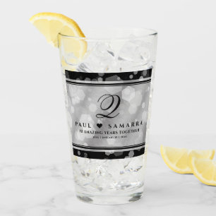 Elegant 10th Tin Wedding Anniversary Glass