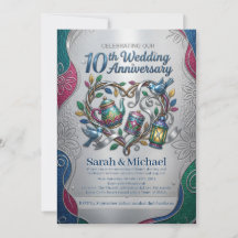 Elegant 10th Tin Wedding Anniversary Party Photo