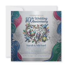 Elegant 10th Tin Wedding Anniversary Party Photo