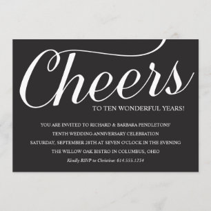 Elegant 10th Wedding Anniversary Party Invitation