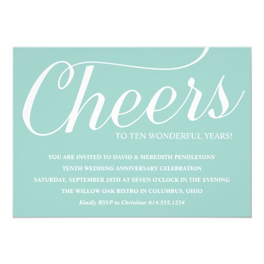 Elegant 10th  Wedding  Anniversary  Party Invitation  Zazzle 