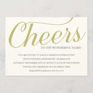 Elegant 10th Wedding Anniversary Party Invitation