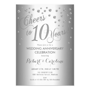 10 Year Anniversary  Invitations  Announcements  Zazzle UK 