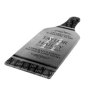 Elegant 11th Steel Wedding Anniversary Celebration Cutting Board