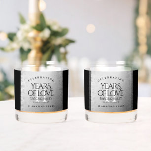 Elegant 11th Steel Wedding Anniversary Celebration Whiskey Glass