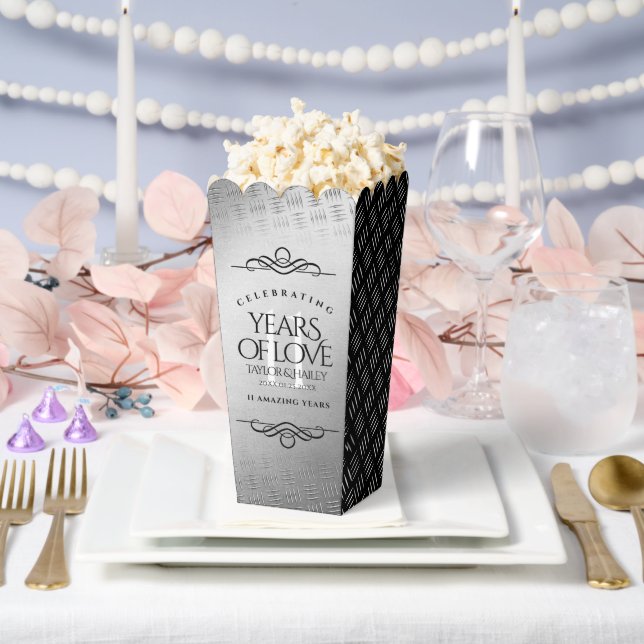 Elegant 11th Steel Wedding Anniversary Favour Box (Wedding)